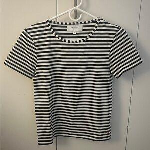 La Ligne Black and White Striped Tee Sz S